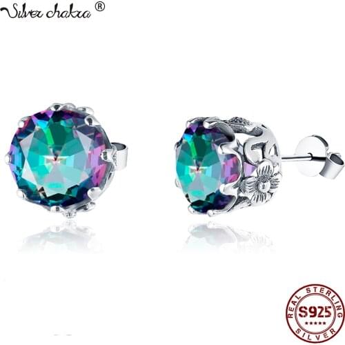 Silver chakra Stud Earrings