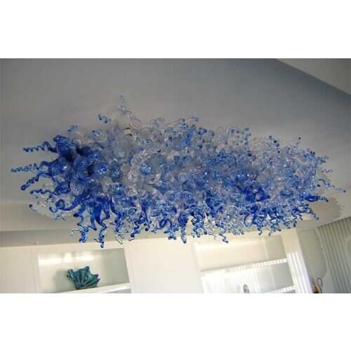 Modern 100% Hand Blown Glass Crystal Chandeliers LED Flush Mounted Chandelier Lamps
