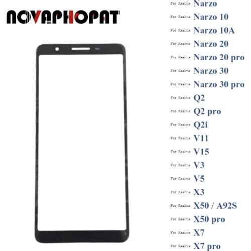 Digitizer LCD Glass For Realme Narzo 10 10A 20 30 Q2 Q2i V11 V15 V3 V5 X3 X50 X7 Pro Touch Screen Sensor Glass lens 10pcs/lot
