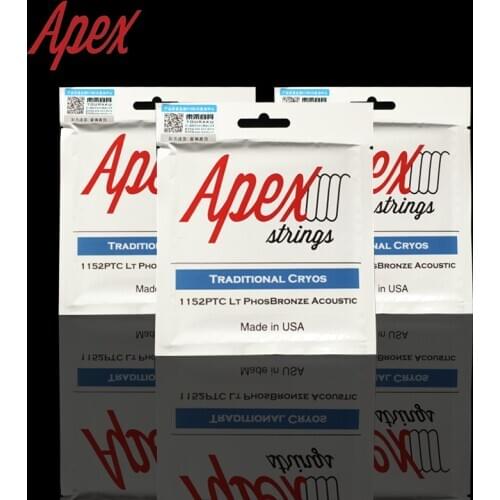 APEX Traditional Cryos PTC Series CryoPhos Acoustic Guitar Strings, Made in USA