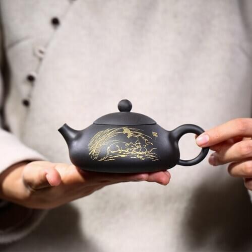 Yixing Ore Shipiao Teapot Zisha Handmade Kettle Send Gift Box