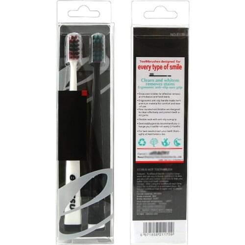 2Pcs/set Adult Toothbrush Carbon Fiber Soft Bristles Tooth Brushes Portable Travel Oral Hygiene Care Cleaning Toothbrush