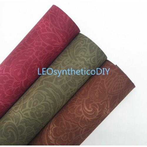 1PC 21X29CM Flowers Embossed Faux Leather Fabric, Synthetic Leather Fabric Sheets,Leather For Making Bows LEOsyntheticoDIY R225