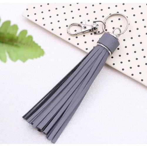 1pc New Reflective Fringe PU Leather Tassel Keychain Rhodium Key Holder Metal Key Chain Keyring Charm for Bag Auto Car Key Ring