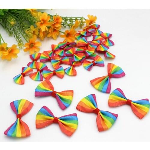 20/50pcs/lot Handmade multicolor Bows Satin Ribbon Bow Ties For Craft Wedding Decors Garments Accessories DIY Sewing