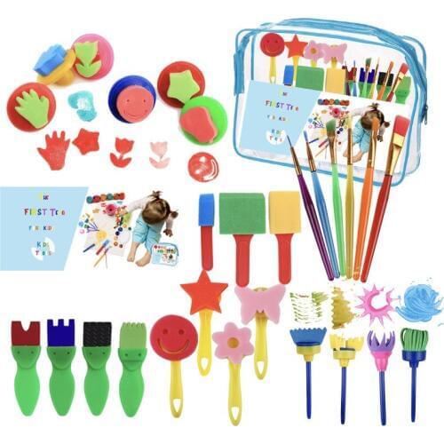 27pcs Kids Children Early Learning Painting Mini Art Drawing Toys Paint Art Brush Pen DIY Crafts Drawing Tools Set DIY Gift