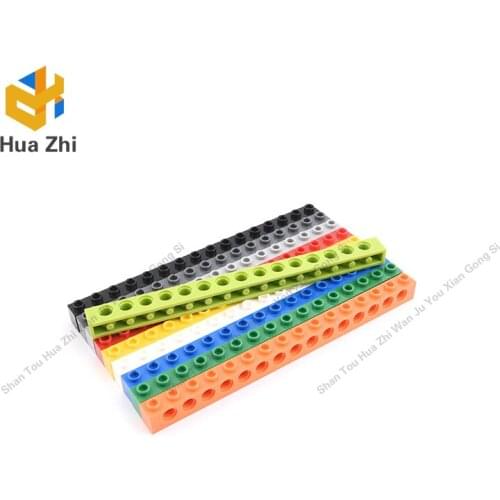 Building Blocks Parts 3703 6PCS Technic Brick 1 x 16 [15 Holes] LEGOING MOCS Education