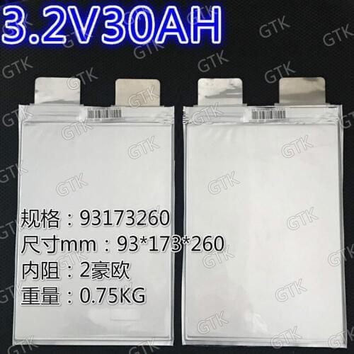 4pcs 3.2v lipo 3.2v 30Ah lifepo4 battery DIY 12v 30ah Solar energy storage Ups power Stewart Golf X9 Follow Electric Cart