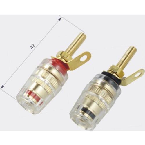 200Pcs New 4Pc Gold Plated Amplifier Speaker Terminal Binding Post 4mm Banana Plug Jack NCT065