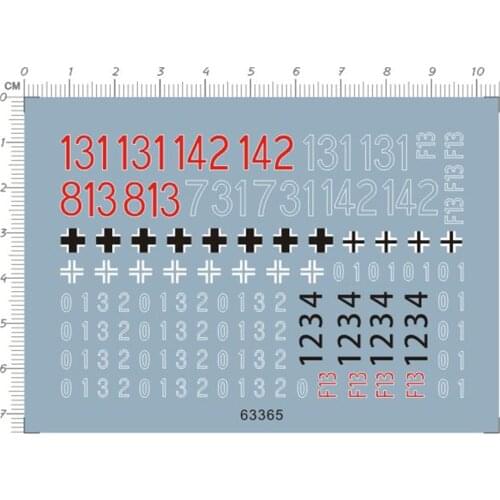 7 * 10 Decal Stickers for 1/35 scale WWII German Tank Model Number Decal 63365 DIY Models Kits