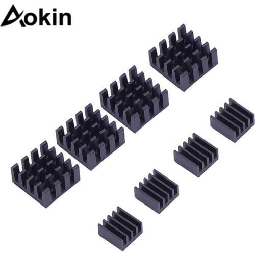 8 Pcs heatsink Raspberry pi 3 heatsink black aluminum heat sink cooler cooling kit for raspberry pi 3/2/Model B/B