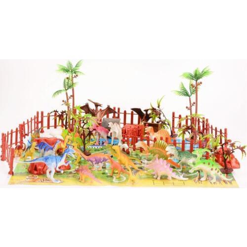 90pcs Dinosaur Toy Figure Activity Play Mat & Trees Realistic Dinosaur Playset
