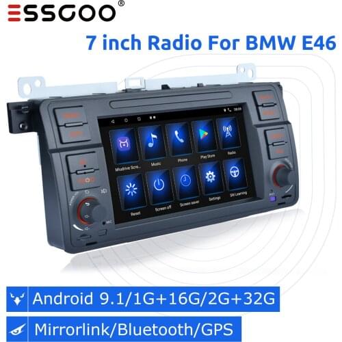 ESSGOO Android 9.1 Car Radio 2 Din Auto Stereo GPS Navigation Multimedia Player For BMW E46 M3 Rover 75 M3 318/320/325/330/335