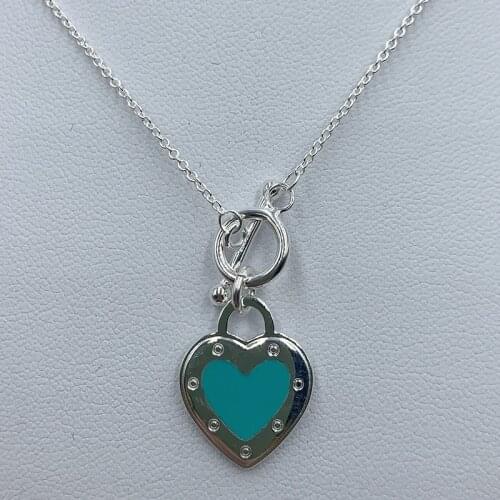 1:1S925 Sterling Silver Circle Button Heart Pendant Necklaces Original LOGO Jewelry For Lovers Birthday Holiday Anniversary Gift