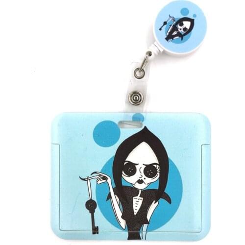 Coraline Horror Movie Card Holder Women Men Business Lanyard Badge Card Case Card Cover Student Lanyard ID Name Card Holder Bags