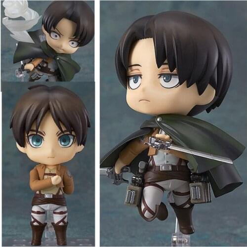 Attack on Titan Levi Rivaille Rival Eren Ackerman Mikasa Mobile Cleaner Action Figure Toys Doll Collection Christmas gift 10cm