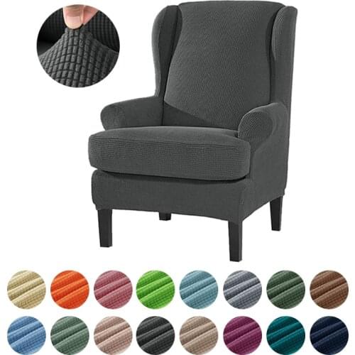 Elastic Wing Chair Cover With Back Modern Stretch Spandex Armchair Covers For Living Room 1 Piece Sofa Cover Furniture Protector