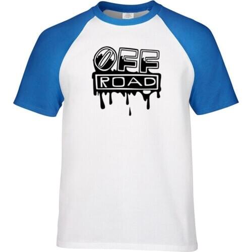 Summer top Print 4x4 off road mens Raglan-sleeved cotton T-shirt men bottoming shirt solid color Casual clothes Male Tops Tees