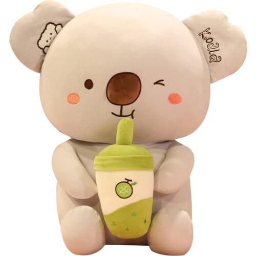 Kawaii Room Decor Koala Plush Bubble Tea Plush Toy Stuffed Animal Cute Food Plush Cup Milk Tea Boba Birthday Gift Kawaii Plushie