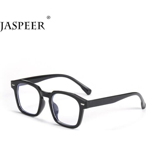 JASPEER Square Computer Glasses Men Rectangle Blue Light Blocking Eyeglasses UV400 Vintage Optical Frames