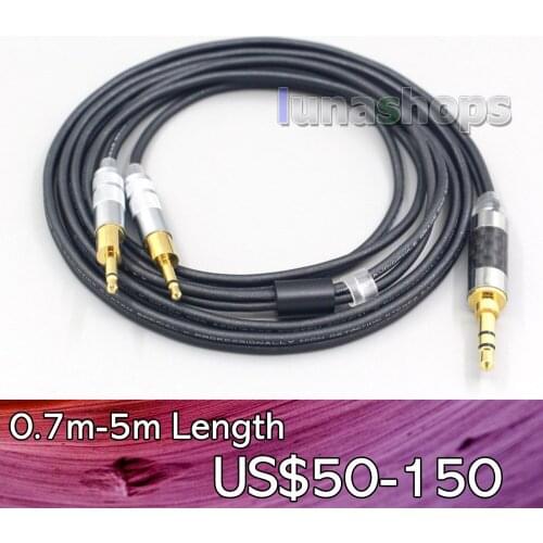 LN007129 2.5mm 4.4mm 3.5mm 6.5mm XLR Black 99% Pure PCOCC Earphone Cable For Sennheiser HD700 Headphone