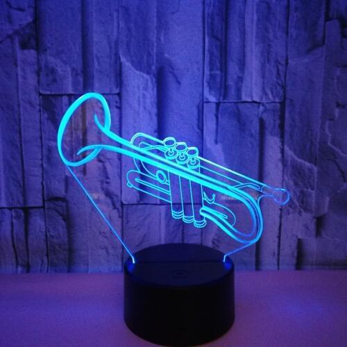 Crack Of Small Trumpet Touch 3d Night Lamp Vision Music 3d Led Stereo Table Lamps For Living Room Christmas Decorative Desk Lamp