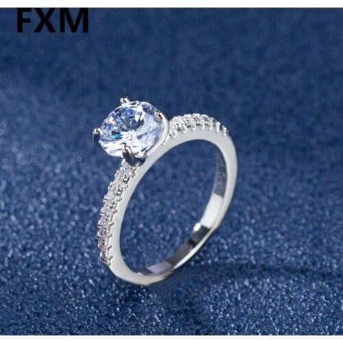 Fashion Rings For Women 2021 Engagement Ring 4 Claws Design AAA White Cubic Zircon Female Women Wedding Band CZ Rings Jewelry