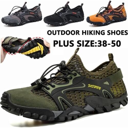 Mens Mountain Trekking Shoes Men Outdoor Sport Aqua Shoes Men Wearable Sports Upstream Shoes for Men Light Elastic Band Trainers