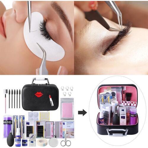 22PCS/Set False Eyelash Extension Kit Special Grafting Fake Eyelashes For Beauty Salon Glue Remover Eyelashes Set Makeup Tools
