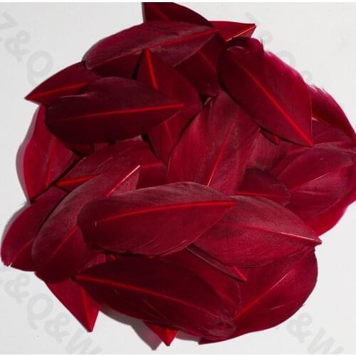 Natural 5-10CM goose feather floating head dyed wine red 100 to 1000PCS DIY jewelry dream catcher birthday gift accessories