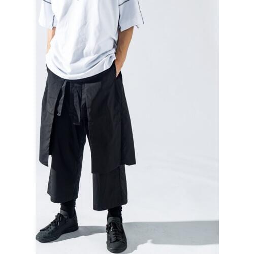 27-46 New 2018 Mens clothing GD fashion Hair Stylist street Collage Samurai skirt pants culottes plus size costumes