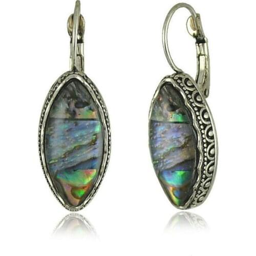 New Arrival Multicolors Vintage Earring Jewelry Wholesale Antique Plated Style Shell Drops Earrings Ethnic Jewelry