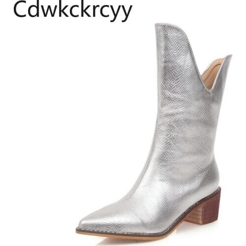 Winter The New fashion Pointed Fine heel Martin boots Snake pattern Sexy Plus cashmere Keep warm High heel Women boots 34-47