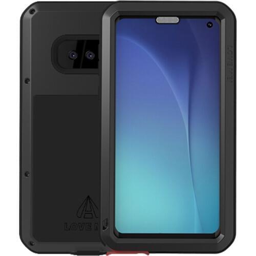 LOVEMEI Dirt-resistant Anti-knock Metal Aluminum Case with Gorilla Glass for Samsung Galaxy S10E G9700 Heavy Duty Protection