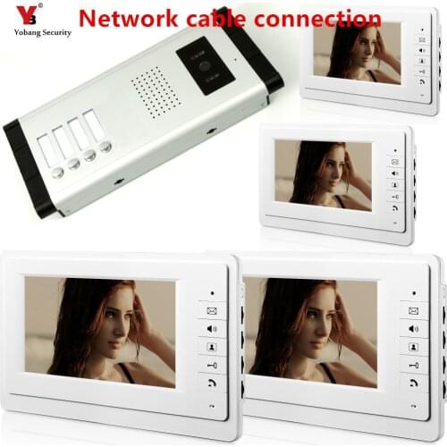 7" Apartment Wired Video Interphone Audio Intercom Door Bell Video Deurbel Intercom Door System For 2/3/4 Units Rooms