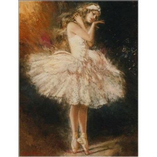 Counted Cross Stitch Kits Needlework Embroidery - Crafts 14 ct Aida DMC Color DIY Arts Home Decor - Ballerina Dream