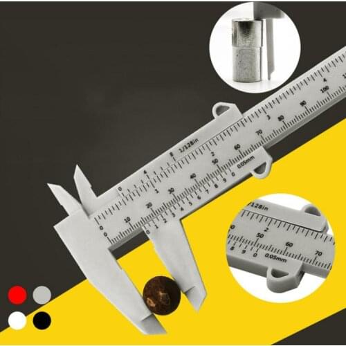 0-150mm 0.5mm Vernier Caliper Double Scale Plastic Vernier Caliper Measuring Student Mini Tool Ruler DIY Model Making Dropship