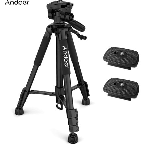 57.5inch Phone Camera Tripod Stand for DSLR Camcorder Photography Photo Studio Video with Carry Bag Phone Clamp Max.Load 3kg