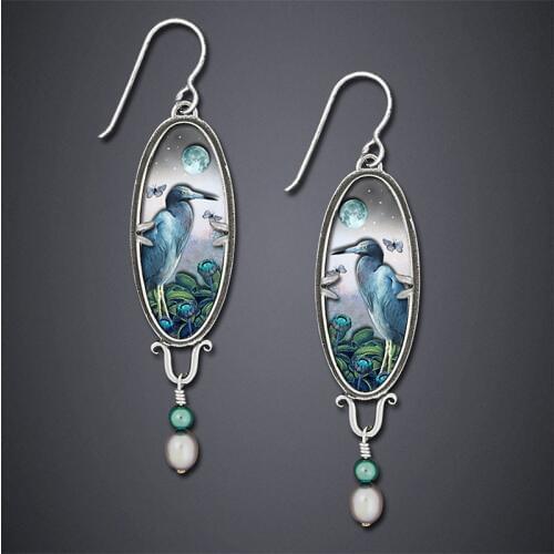 2019 Vintage Ethnic Bird Long Dangle Earrings for Women Fashion Jewelry Wedding Drop Earings Bohemia Statement Accessories Gifts