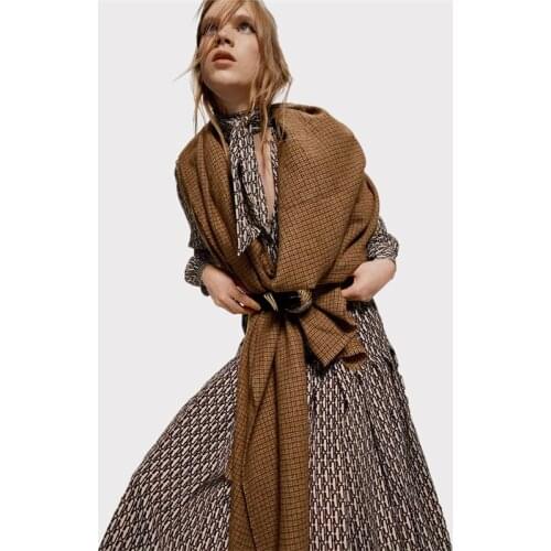 Winter Soft Cashmere Scarf Women Coffee Small Plaid Scarves Shawl Wraps Thicken Warm Unisex Basic Blanket Tassel Pashmina Stoles