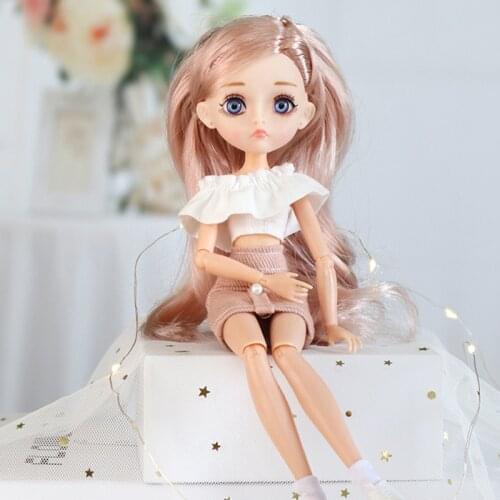 11 Joint Moveable Body 26cm 1/6 Doll Baby Dolls DIY Toy Multicolor Hair for Children DIY Girls Toys