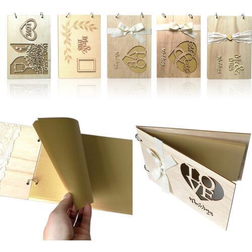 20pcs Wooden Guest Book Signs Wedding Romantic Marriage Guestbook Decor