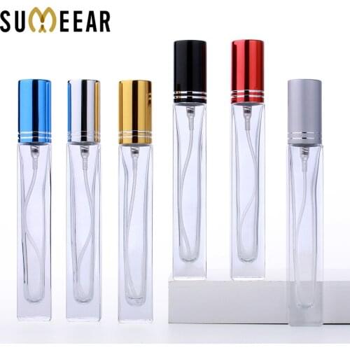 20 Pcs/Lot 10ml Thick Glass Perfume Bottle Square High Quality Refillable Mold Perfume Spray Bottle