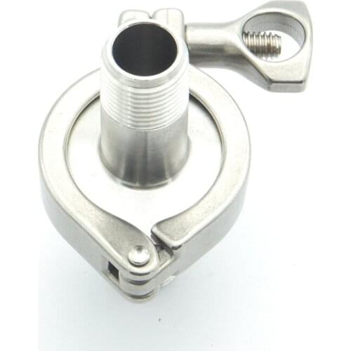 304 Stainless Steel Sanitary Pipe Fitting Set 1/8" BSP Male Thread Ferrule + 1.5" Tri Clamp + Silicon Gasket For Home Brew