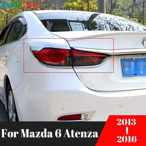 For Mazda 6 M6 Atenza Sedan 2013 2014 2015 2016 Chrome Rear Light Lamp Cover Trim Tail Taillight Trims Car Styling Accessories