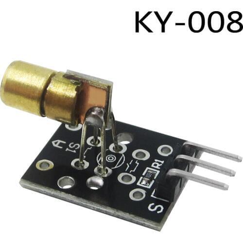5pcs/lot KY-008 650nm Laser Sensor Module 6mm 5V 5mW Red Laser Dot Diode Copper Head for Compatible with UNO MEGA 2560