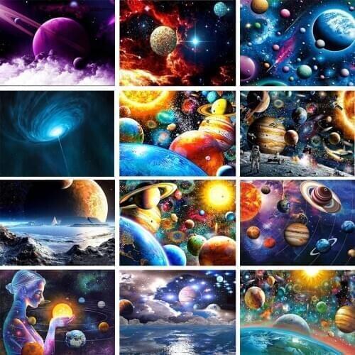 5D DIY Diamond Painting Planet Landscape Full Square Rhinestone Embroidery Cross Stitch Kit Mosaic Picture Home Decoration Gift