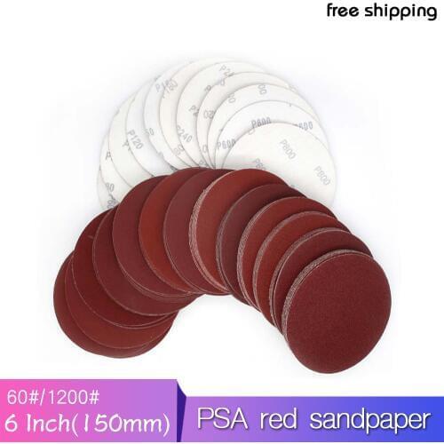 20PCS 6 Inch 150MM Flocking Sanding Sheets Dry Grinding Sandpaper Abrasive Paper 60 to 1200 Grits for Sanding Polishing