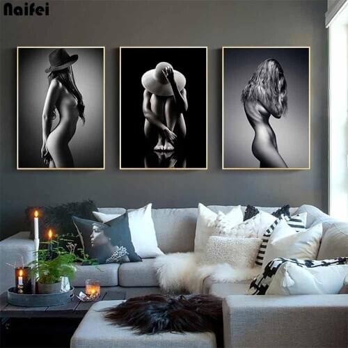 Diy Diamond Painting Abstract Woman Body Art 5d Full Drill Diamond Black White Paintings Sexy Woman Wall Art For Room Home Decor