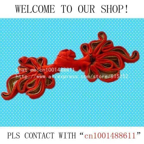 Free Shipping China knot button 9cm Red Chrysanthemum button Garment accessories Package decoration 10 pcs